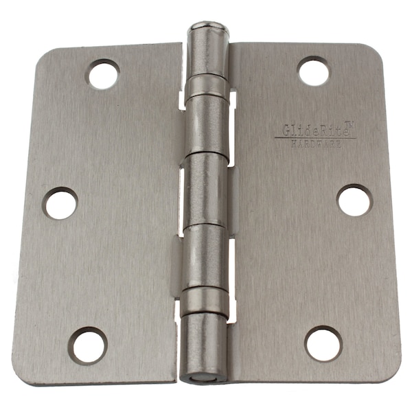 Gliderite Hardware 3-1/2 in. Satin Nickel Ball Bearing Door Hinge with 1/4 in. Corner Radius - 3514-2BB-SN 3514-2BB-SN-1 - main